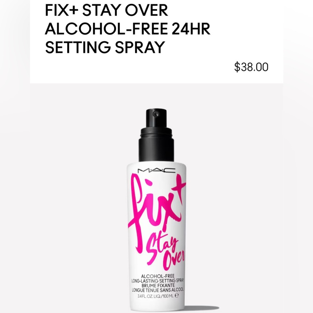 Mac FIX+ STAY OVER ALCOHOL-FREE 24HR SETTING SPRAY. NEW / BOX.🗃️